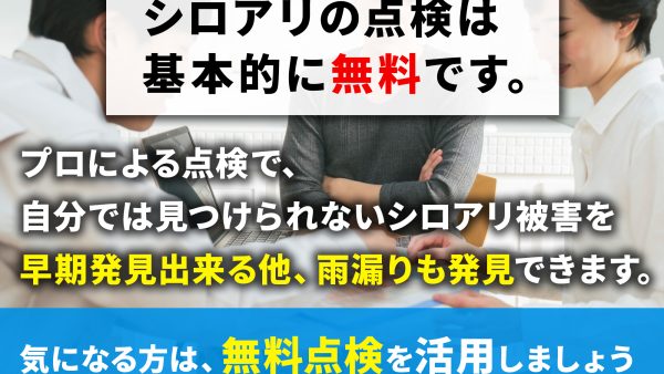 シロアリは無料点検が可能！タイミングの目安や作業内容と注意点を解説