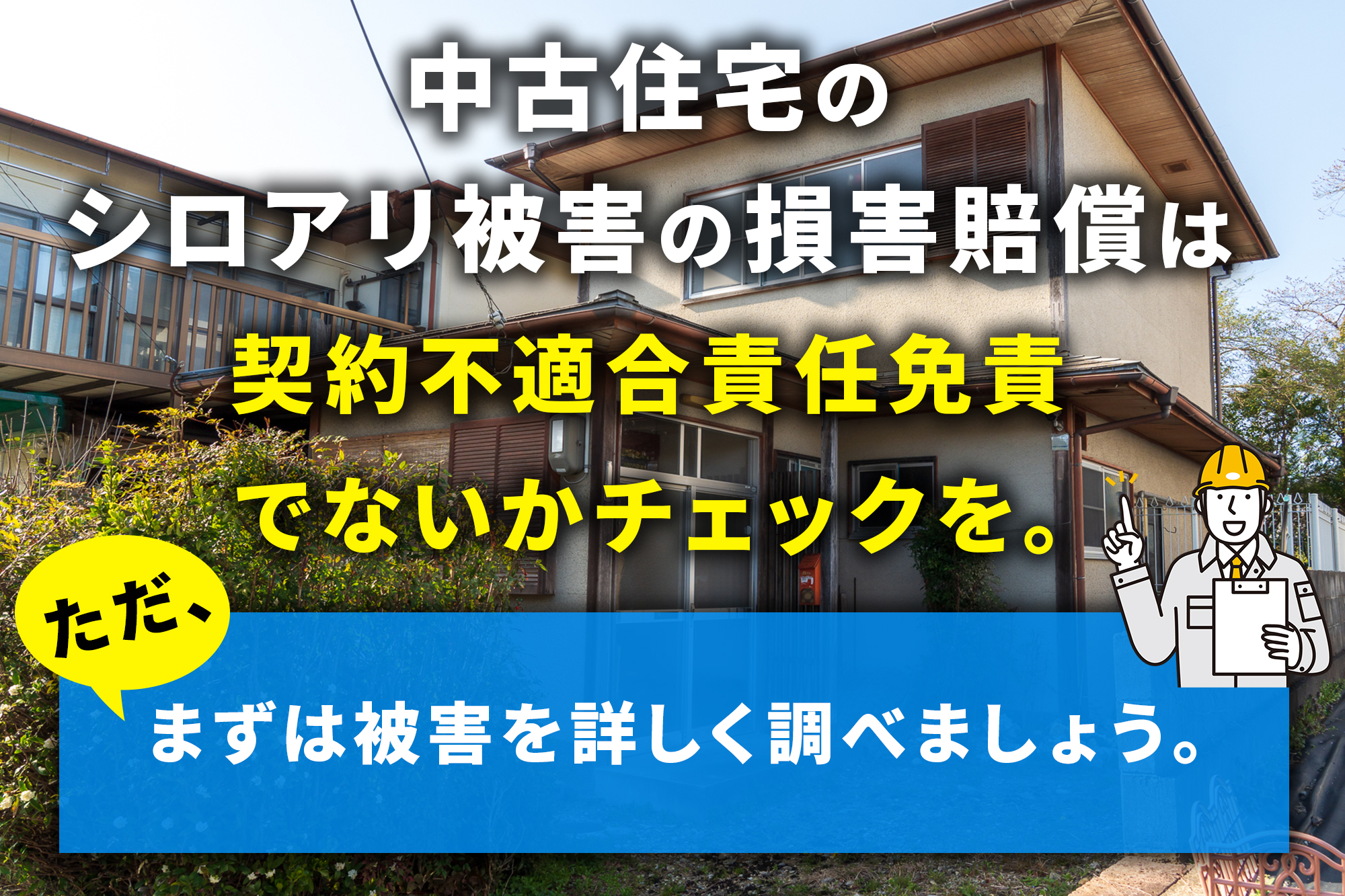 中古住宅にシロアリが見つかったら？購入前後の注意点と損害賠償について解説 | シロアリの雨宮のコラム